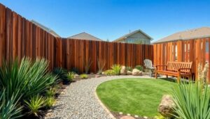 Low Maintenance Landscaping Along Fence