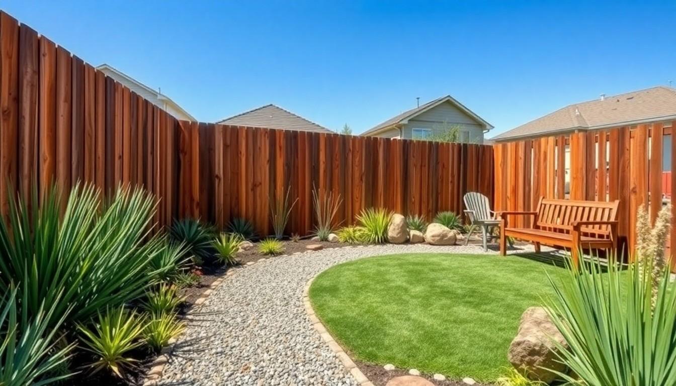 Low Maintenance Landscaping Along Fence